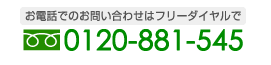 フリーダイヤル　0120-881-545